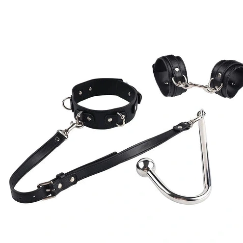 Anal Hooks Collar with Anal Cuffs Elegant and Beaded Hook 5334 0929